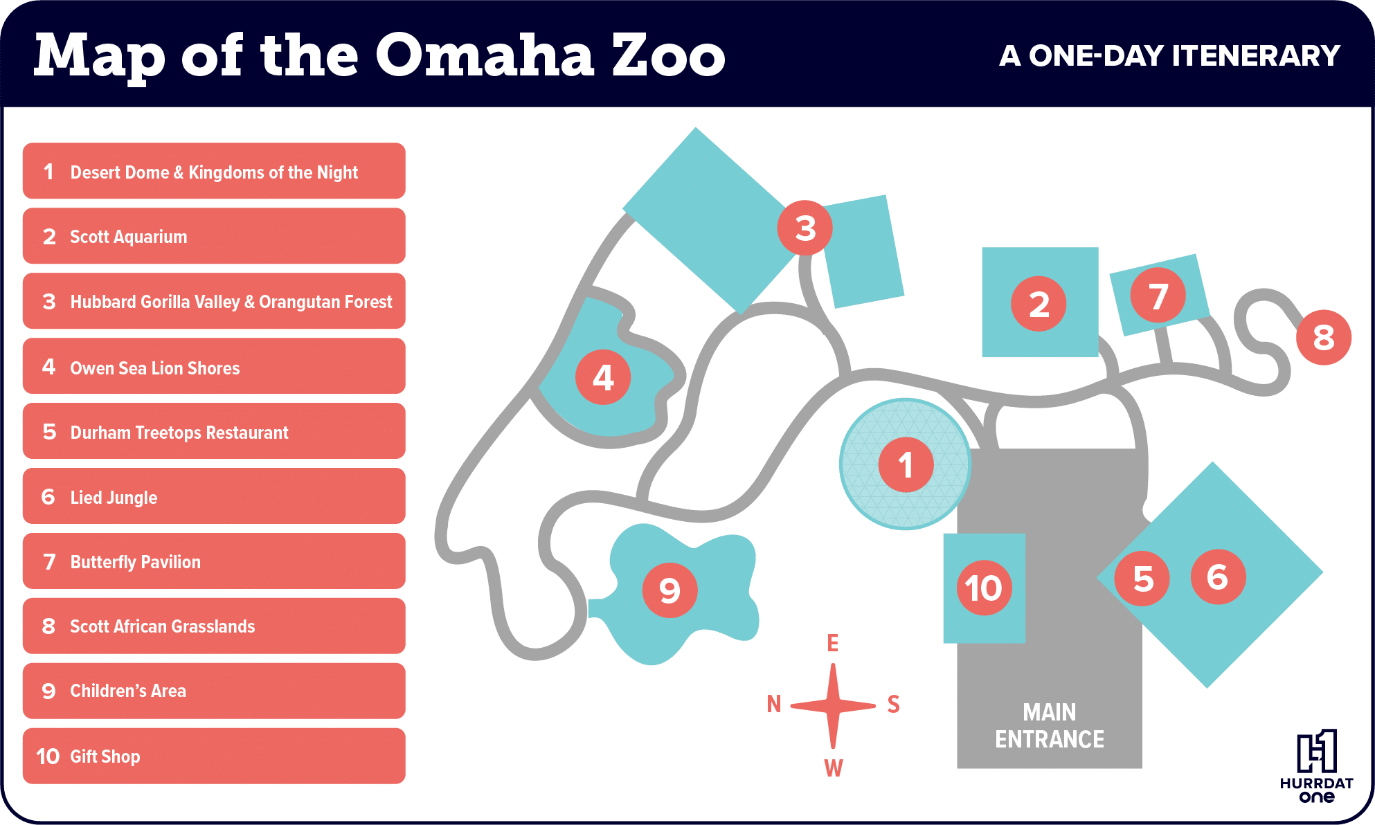 A map of the Omaha Zoo.